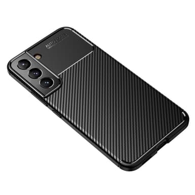 SKALO Samsung S22+ Carbon Fiber TPU-suojakuori - Musta - Musta