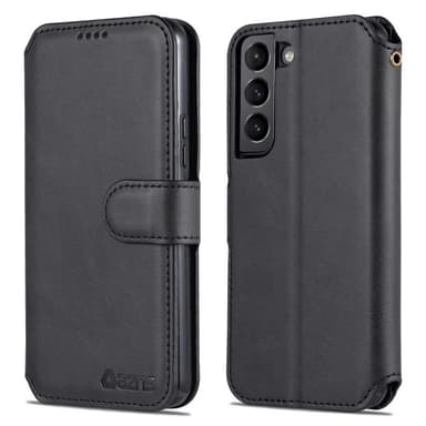 SKALO Samsung S22+ AZNS Premium Cut lompakkokotelo - Musta