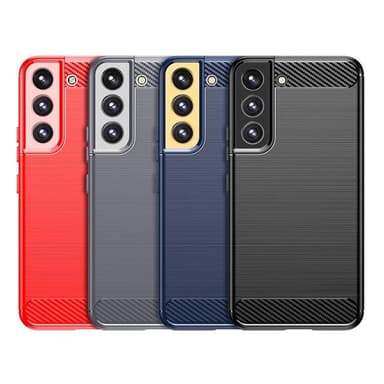 SKALO Samsung S22+ Armor Carbon Iskunkestävä TPU suojakuori - Musta