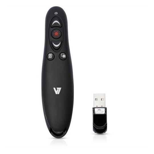 V7 WP1000-24G-19EB, RF, USB, 10,6 m, Musta