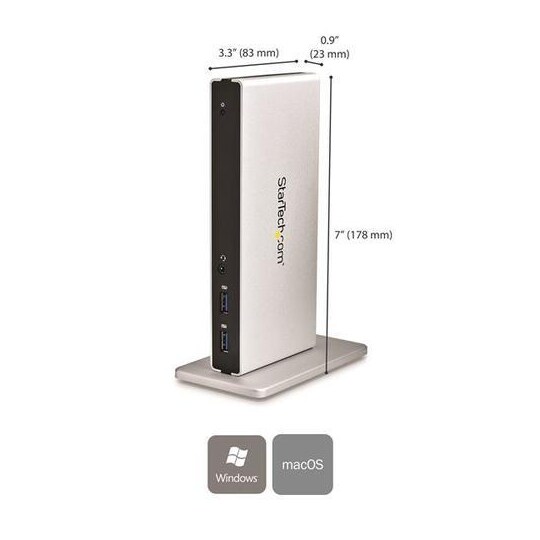 StarTech.com USB3SDOCKDD, Langallinen, USB 3.2 Gen 1 (3.1 Gen 1) Type-B, 3,5 mm,