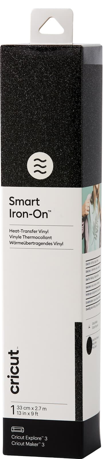 Cricut Smart Iron-On Glitter arkki 33x273 (glittermusta)