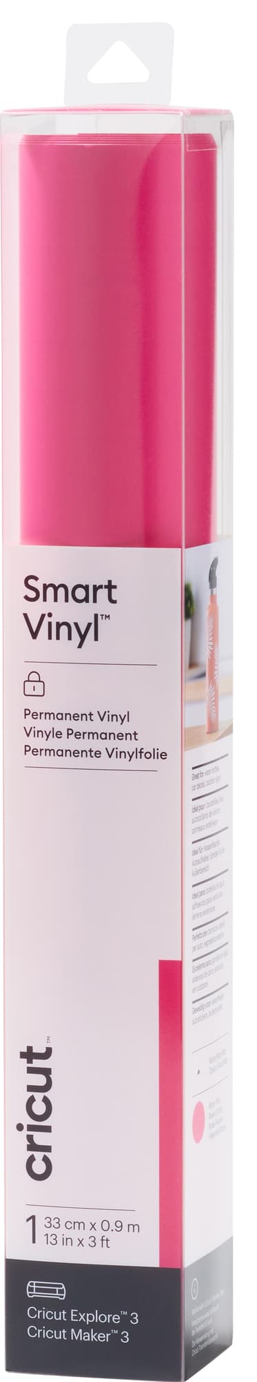Cricut Smart Vinyl Permanent arkki 33 x 91 cm (bilepinkki)