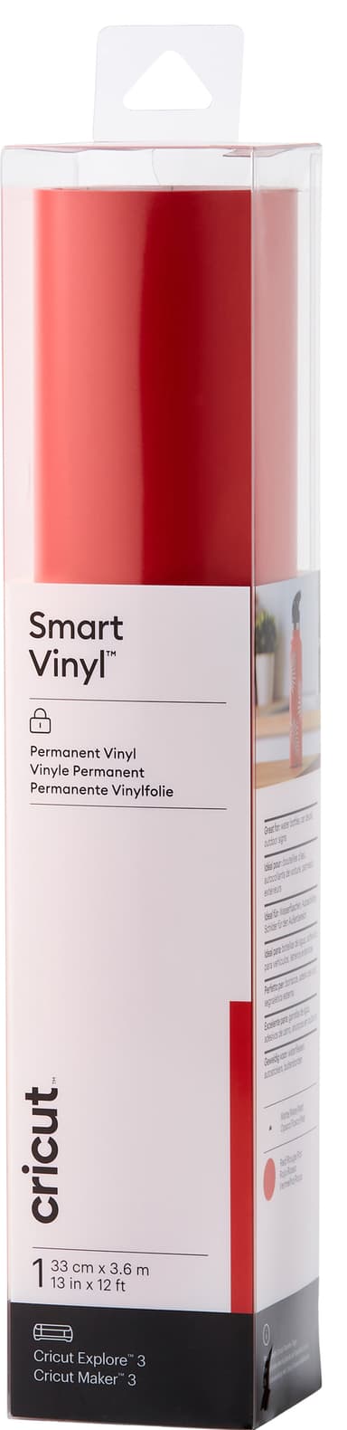 Cricut Smart Vinyl Permanent arkki 33 x 366 cm (punainen)