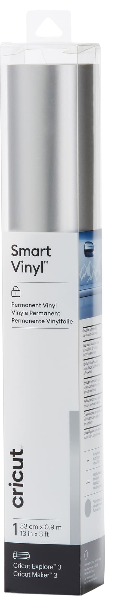 Cricut Smart Vinyl Permanent arkki 33 x 91 cm (matta hopea)