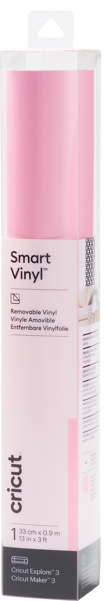 Cricut Smart Vinyl Removable arkki 33 x 91 cm (vaaleanpunainen)