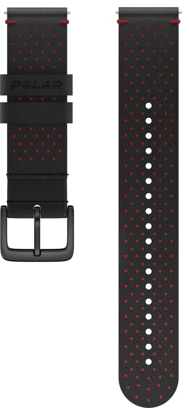 POLAR Leather ranneke 20 mm M/L (musta/punainen)