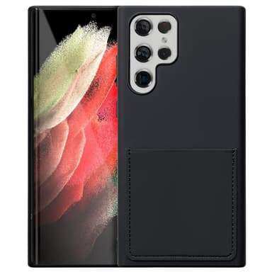 SKALO Samsung S22 Ultra Ultraohut kortinhaltija TPU suojakuori - Musta