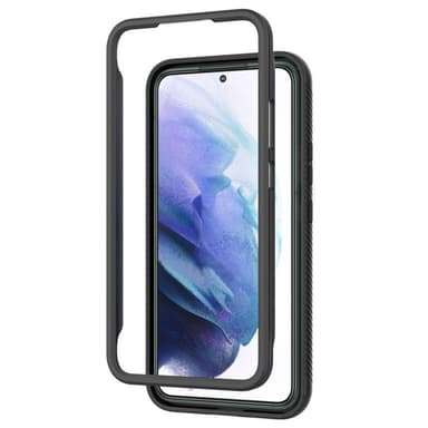 SKALO Samsung S22+ Iskunkestävä Clear Hybridi Suojakuori - Musta