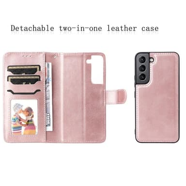 SKALO Samsung S22 Magneettinen kuori/lompakko ""2 in 1"" - - Ruusukulta