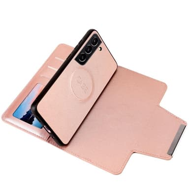 SKALO Samsung S22+ DOLIZMA 2 in 1 magneettinen lompakkokotelo - Ruusukulta - Ruusukulta