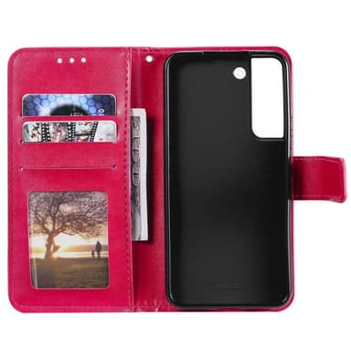 SKALO Samsung S22+ Mandala lompakkokotelo - Cerise - Cerise