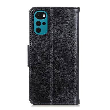 Nappa Texture Split Lompakon Suojus Motorola Moto G22/Moto E32s 4G - Musta