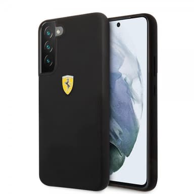 Ferrari Samsung Galaxy S22 Kuori Metal Logo Musta