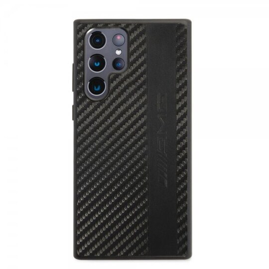 Samsung Galaxy S22 Ultra Kuori Leather Stripe Carbon Musta