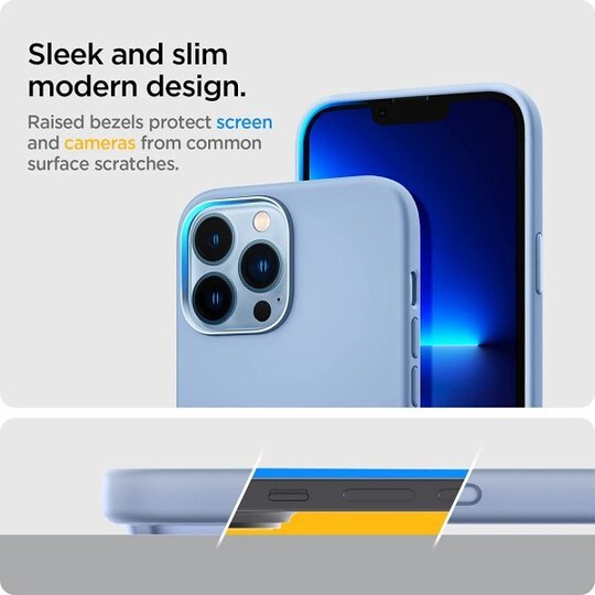 iPhone 13 Pro Max Kuori Silicone Fit Sierra Blue