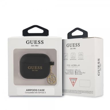 Guess AirPods 3 Kuori 4G Charms Musta