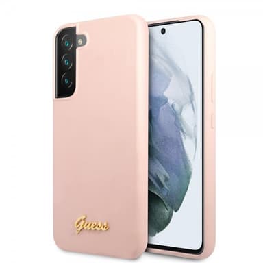 Guess Samsung Galaxy S22 Plus Kuori Script Metal Logo Pale Pink