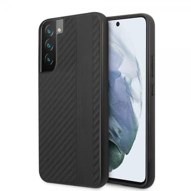 AMG Samsung Galaxy S22 Plus Kuori Leather Stripe Carbon Musta