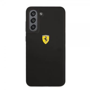 Ferrari Samsung Galaxy S21 FE Kuori Metal Logo Musta