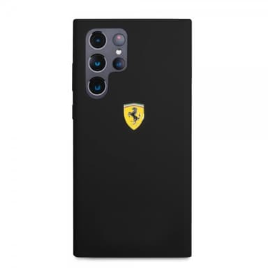 Ferrari Samsung Galaxy S22 Ultra Kuori Metal Logo Musta