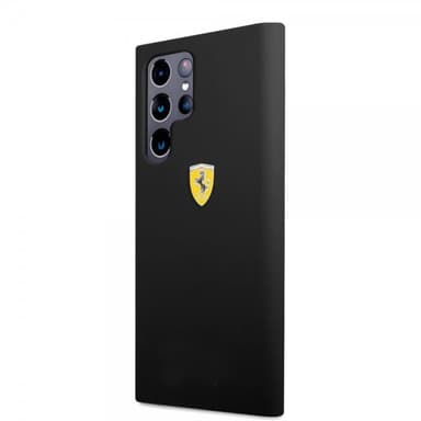 Ferrari Samsung Galaxy S22 Ultra Kuori Metal Logo Musta