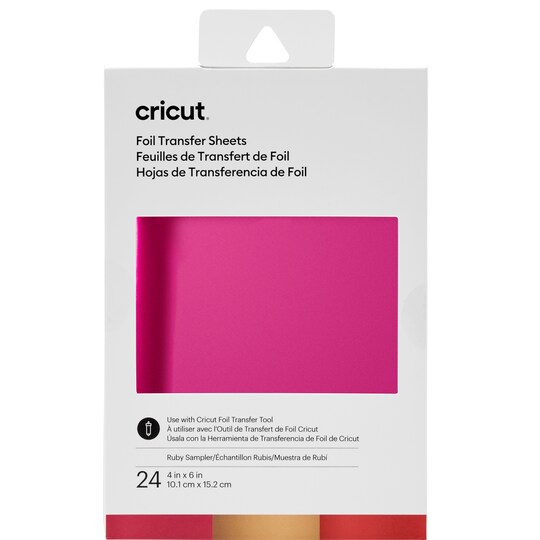 Cricut Transfer Foil Sheets kokeilupakkaus 10x15 cm (rubiini)