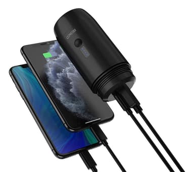DELTACO varavirtalähde 15 000 mAh, IP67, USB-A/C, taskulamppu, SOS-LED