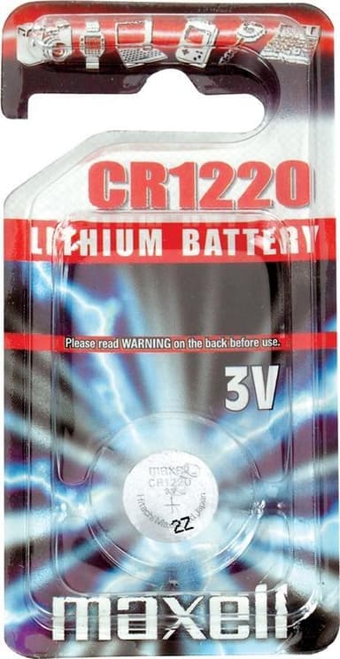 Maxell knappcellsbatteri, CR1220, Lithium, 3V, 1-pack