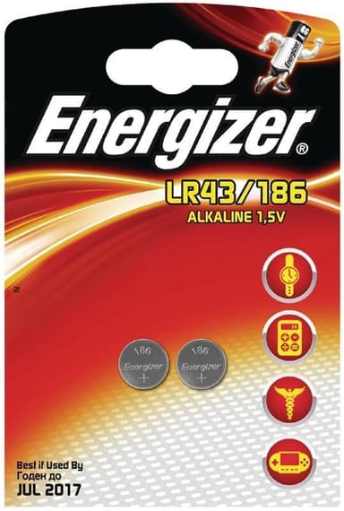 Energizer Alkaliparisto LR43 | 1.5 V | 2 - Läpipainopakkaus