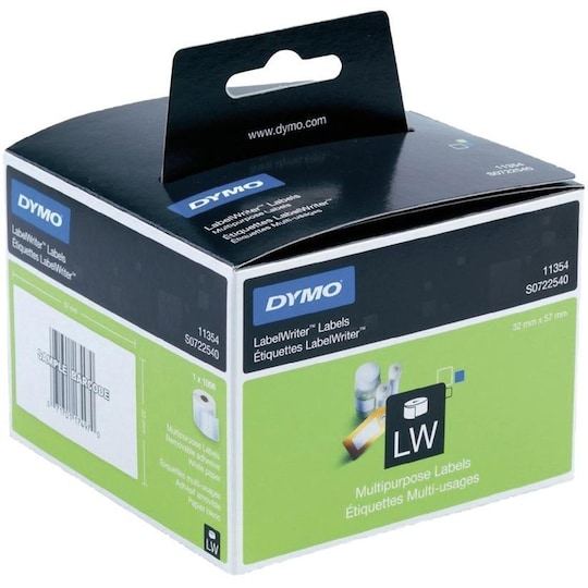 DYMO LabelWriter yleistarra, 57x32 mm, valkoinen, 1-pakkaus (1000 kpl)