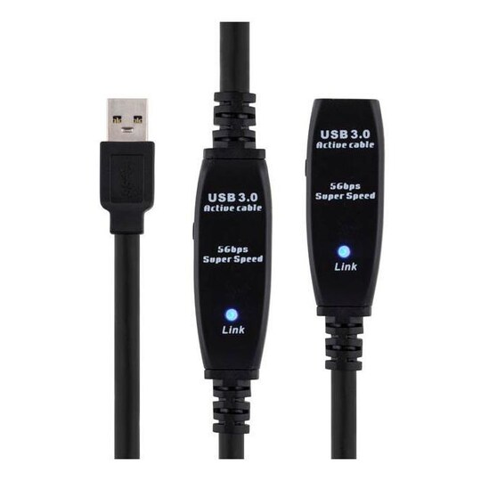 PRIME USB 3 extens cable active TypeA ma>TypeA fe 10m black