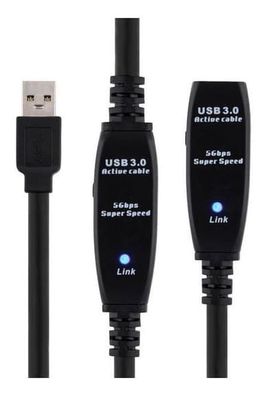PRIME USB 3 extens cable active TypeA ma>TypeA fe 10m black