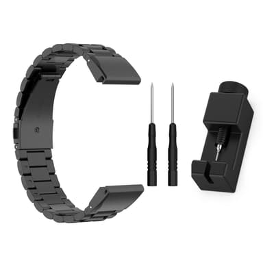 Garmin Fenix 5S / 5S Plus rannekoru, ruostumaton teräs, musta