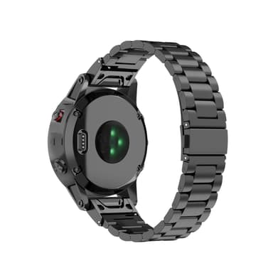 Garmin Fenix 5S / 5S Plus rannekoru, ruostumaton teräs, musta