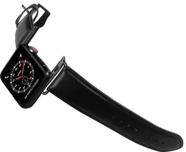 Buffalo Apple Watch 38/40/41 mm nahkainen ranneke (musta)