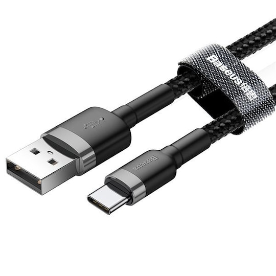 Baseus Cafule USB-kabel USB - USB-C 3A 0,5m Grå/Svart