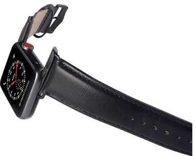 Buffalo Apple Watch 38/40/41 mm nahkainen ranneke (musta)