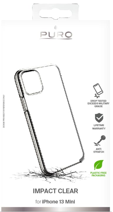 Puro Impact iPhone 13 Mini suojakuori (läpinäkyvä)