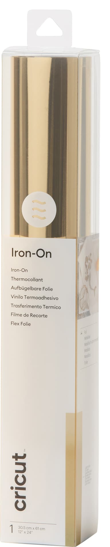 Cricut Foil Iron-On rulla 30 x 60 cm (vaaleankultainen)