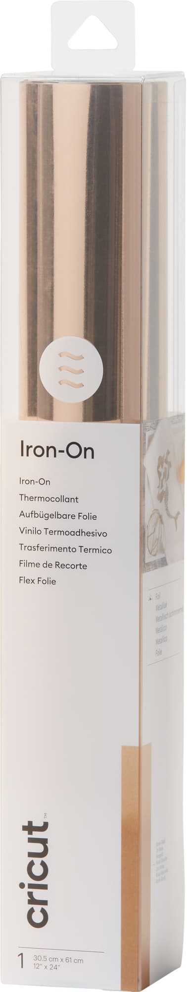 Cricut Foil Iron-On rulla 30 x 60 cm (ruusukulta)