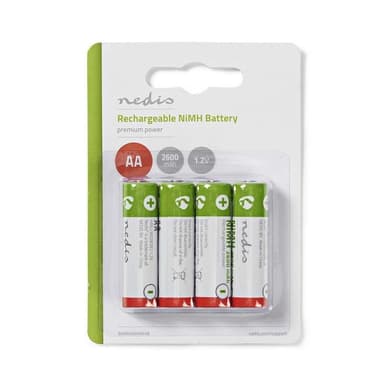 Nedis Ladattava Ni-MH-Akku AA | 1.2 V DC | 2600 mAh | 4 - Läpipainopakkaus