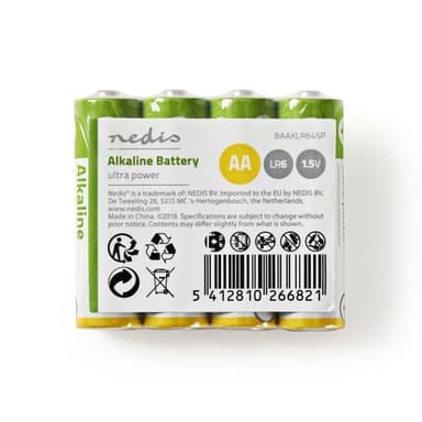 Alkaliparisto AA | 1.5 V | 4 kappaletta | Kutistepakkaus