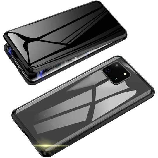 Samsung Galaxy A81 suojakuori kaksipuolinen karkaistu lasi musta