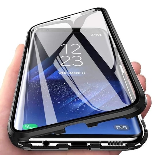 Samsung Galaxy A81 suojakuori kaksipuolinen karkaistu lasi musta