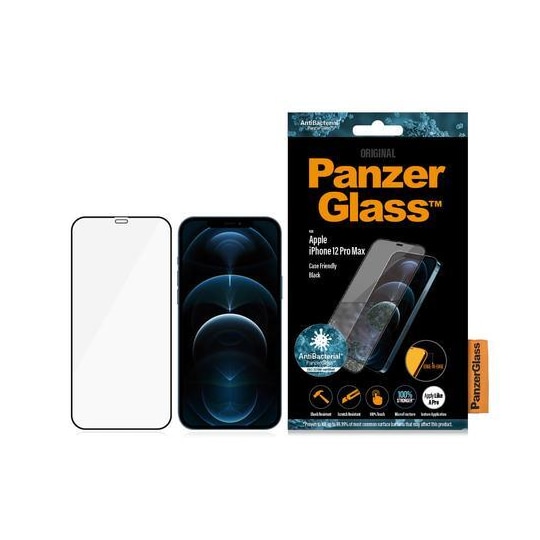 PanzerGlass 2712, Kirkas näytönsuoja, Apple, iPhone 12 Pro Max, Antibakteerine