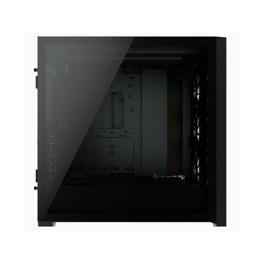 Corsairin RGB -tietokonekotelo iCUE 5000X Sivuikkuna, musta, ATX, mukana virtalähde Ei