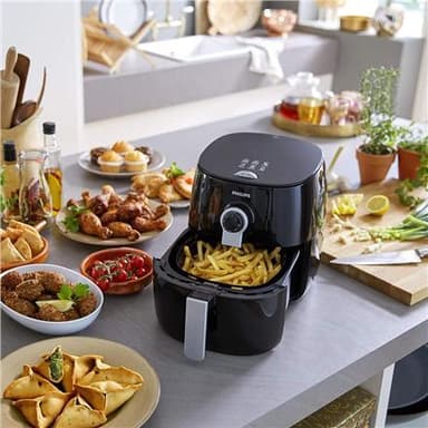 Philips Viva Collection Airfryer HD9721/10 Teho 1500 W, kapasiteetti 0,8 l, Twin TurboStar -tekniikka, musta