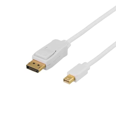 DELTACO DisplayPort - Mini DisplayPort -kaapeli, 20-p ha - ha, 2m, valkoinen