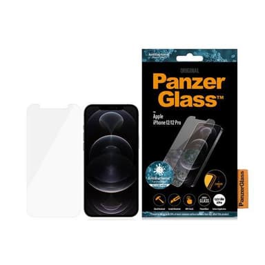 PanzerGlass 2708, Kirkas näytönsuoja, Apple, iPhone 12/12 Pro, Antibakteerinen